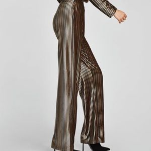 Zara Velvet Striped Trousers